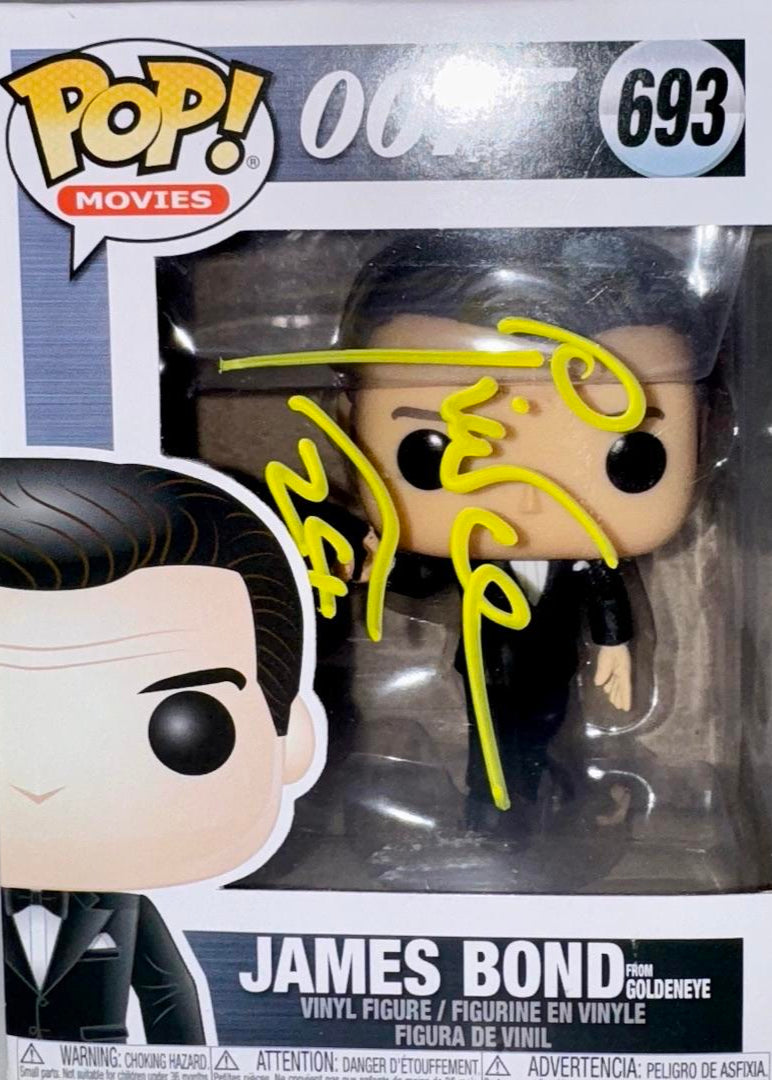Pierce Brosnan Signed Funko Pop #693 "James Bond" (007) - SWAU COA #01